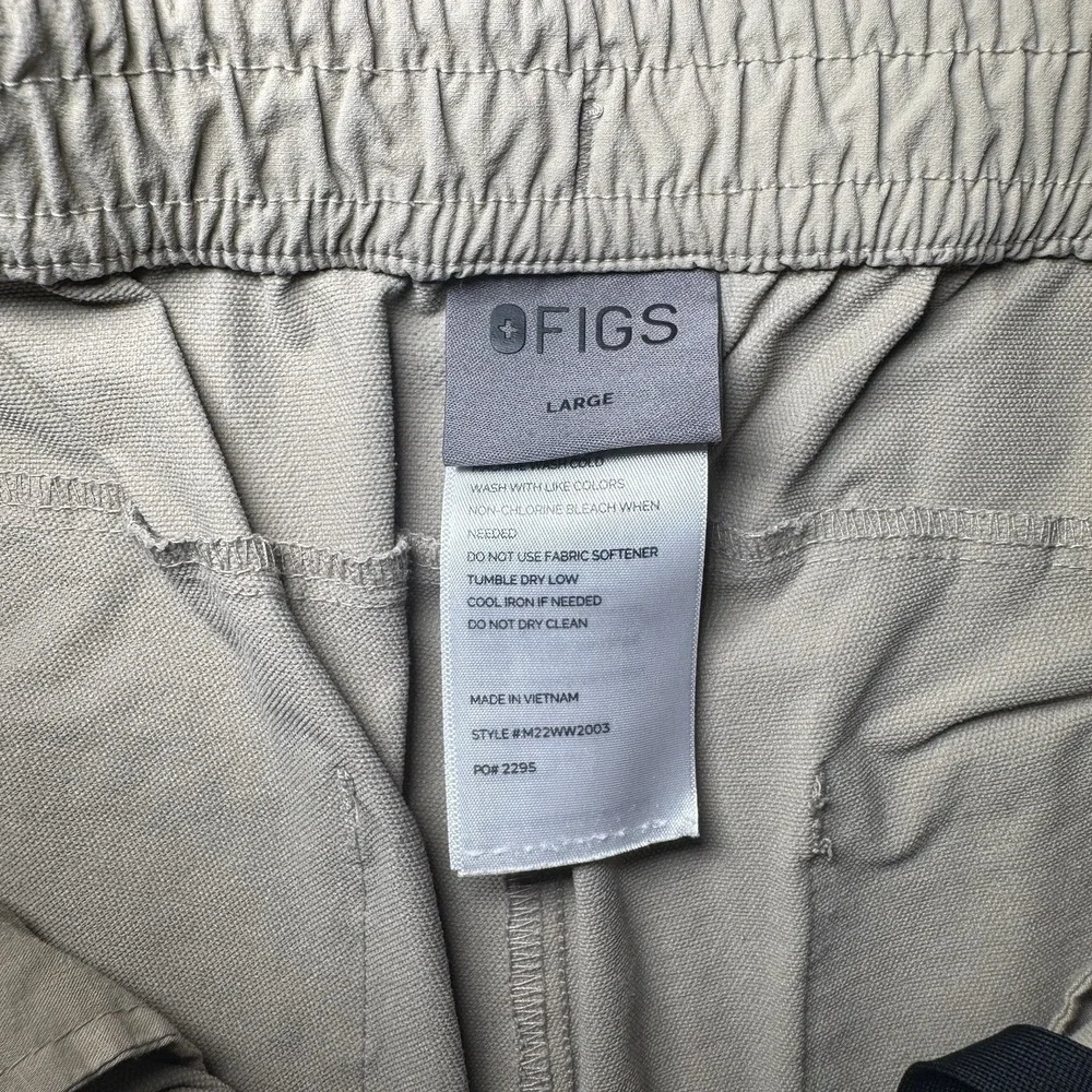 Figs Pro Scrub Pants Adult Large Beige Brown 5 Pocket Performance ~ 32X31
